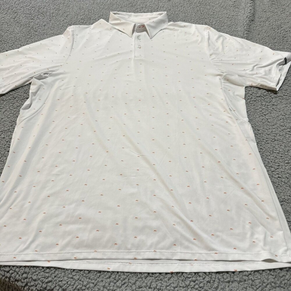KJUS Polo Shirt Mens 3XL White Allover Print Golf Performance Casual Comfort